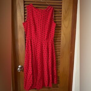 Red Polka Dot Sleeveless Dress